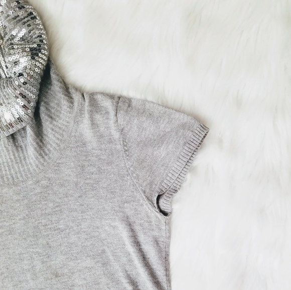 MICHAEL KORS Sequin Cowl Neck Cap Sleeved Top - Picture 3 of 7